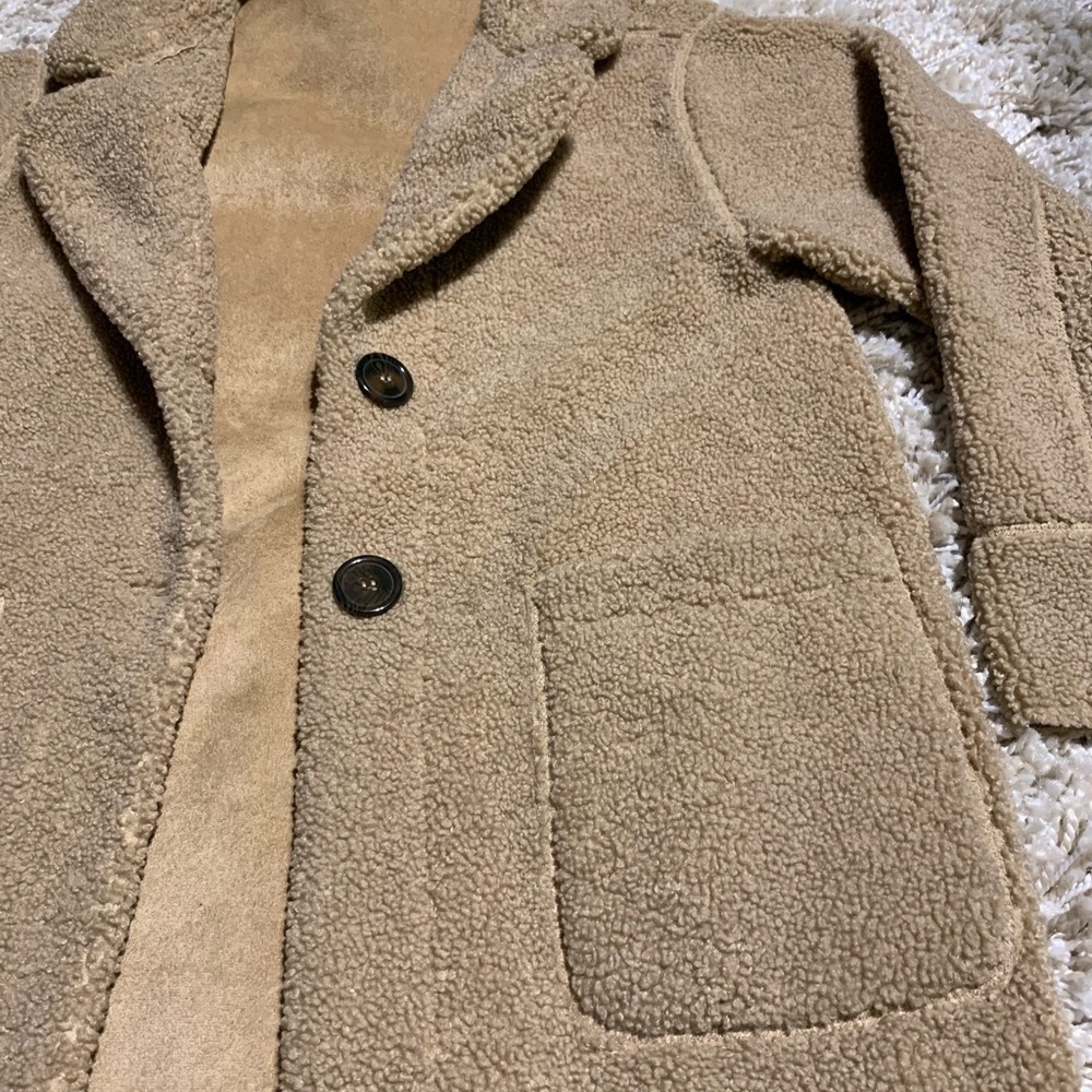 Zara Reversible Suede/Teddy Coat - Picture 6 of 7